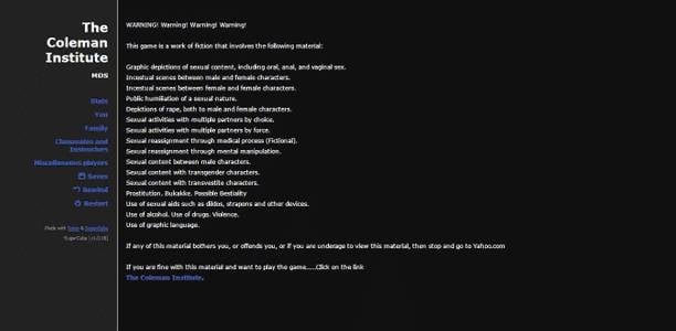 Coleman Institute adult sex game