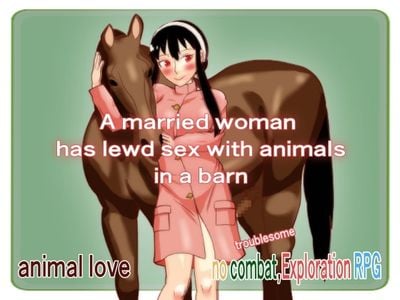 A married woman has lewd sex with animals in a barn adult sex game
