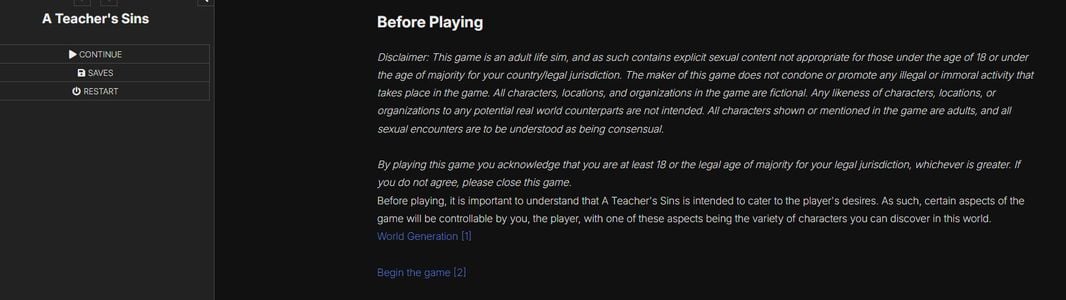 A Teacher's Sins adult sex game